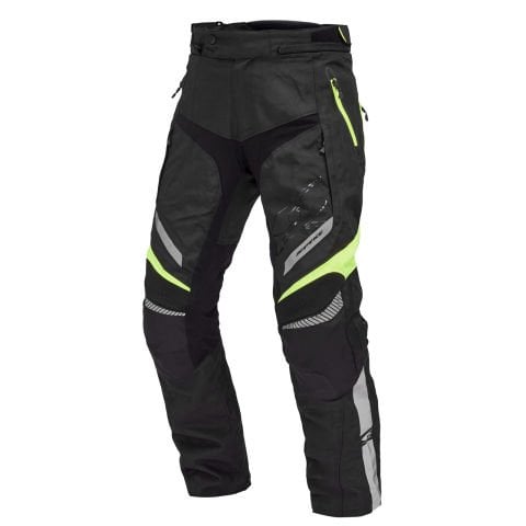 COMPAS DRY TECHNO: Pantaloni Corazzati Adattivi Pro-Rider Donna | Nero Giallo Fluo