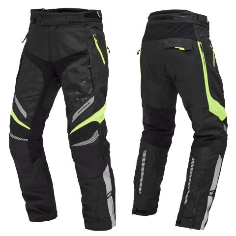 COMPAS DRY TECHNO: Pantaloni Corazzati Adattivi Pro-Rider Donna | Nero Giallo Fluo