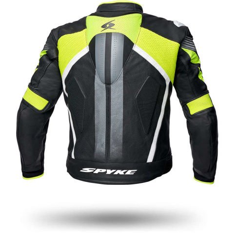 Giubotto Moto Uomo Racing In Pelle Spyke Estoril Evo | Nero Giallo Fluo