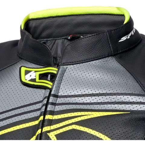Giubotto Moto Uomo Racing In Pelle Spyke Estoril Evo | Nero Giallo Fluo