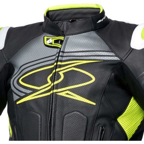 Giubotto Moto Uomo Racing In Pelle Spyke Estoril Evo | Nero Giallo Fluo