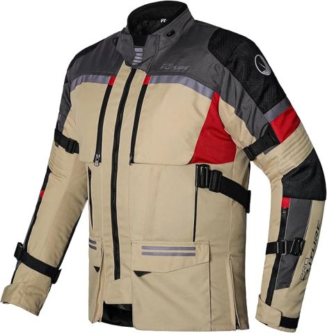 Giubotto Moto Uomo Tessuto Tecnico Invernale Pro Future Rain Max Beige