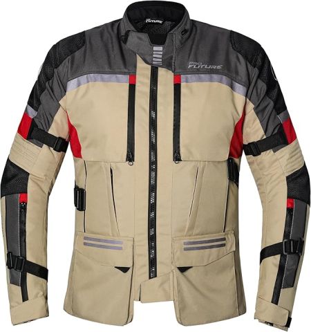 Giubotto Moto Uomo Tessuto Tecnico Invernale Pro Future Rain Max Beige