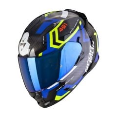 CASCHO DA MOTO INTEGRALE SCOPION EXO 491 SPIN BLACK BLUE NEON YELLOW