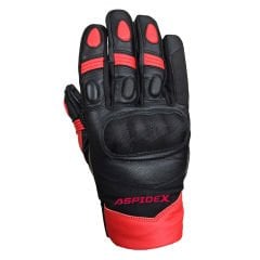 Guanti Moto Estivi Pro Future - Mesh Traspirante, Protezioni Nocche, Visibilità Fluo-NERO/ROSSO