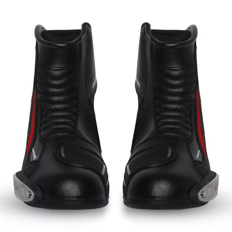 Eleganza Senza Sforzo: Scarpe in Pelle con Comfort Innovativo | Nero - Rosso