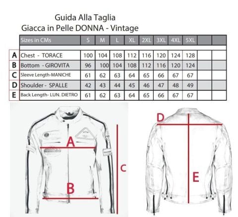 Giacca da moto in pelle vintage | Protezioni CE-DONNA-BLU