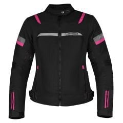 GIACCA DONNA R2F IMPERMEABILE - Moto Estiva Aspidex CE - NERO ROSA FLUO
