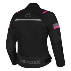 GIACCA DONNA R2F IMPERMEABILE - Moto Estiva Aspidex CE - NERO ROSA FLUO