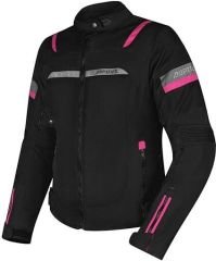 GIACCA DONNA R2F IMPERMEABILE - Moto Estiva Aspidex CE - NERO ROSA FLUO