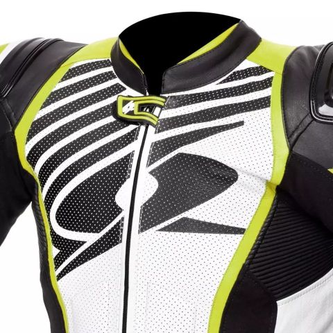 SPYKE ARAGON RACE Tuta Pelle KANGOORO Pista Moto Protezioni CE Omologate Intera - Giallo