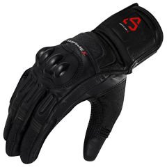Guanti Moto Pelle Traforati Aspidex - Protezioni Carbonio, Estivi | Nero