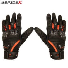 Guanti Moto Estivi LS2 Spark 2 - Pelle CE, Protezioni Carbonio | Nero - Rosso