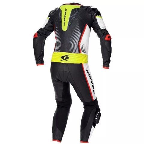 SPYKE ARAGON RACE Tuta Pelle KANGOORO Pista Moto Protezioni CE Omologate Intera |  Nero