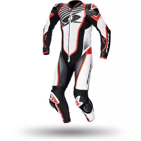 SPYKE ARAGON RACE Tuta Pelle KANGOORO Pista Moto Protezioni CE Omologate Intera - Rosso
