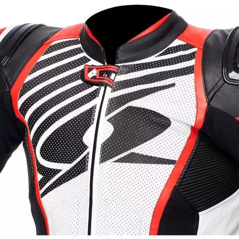 SPYKE ARAGON RACE Tuta Pelle KANGOORO Pista Moto Protezioni CE Omologate Intera - Rosso