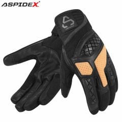 ASPIDEX Guanti Moto in Pelle e Touch Hi-Vis