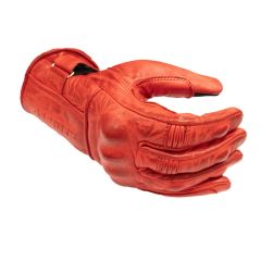 Guanti Moto ASPIDEX in Pelle - Protezioni CAFE RACER, Touch Screen, Rosso |Absolute Moto