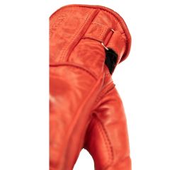 Guanti Moto ASPIDEX in Pelle - Protezioni CAFE RACER, Touch Screen, Rosso |Absolute Moto