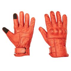 Guanti Moto ASPIDEX in Pelle - Protezioni CAFE RACER, Touch Screen, Rosso |Absolute Moto