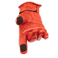 Guanti Moto ASPIDEX in Pelle - Protezioni CAFE RACER, Touch Screen, Rosso |Absolute Moto