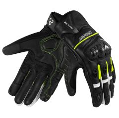 Guanti Moto Pelle Turismo/Racing con Protezioni in Carbonio - Nero/Giallo