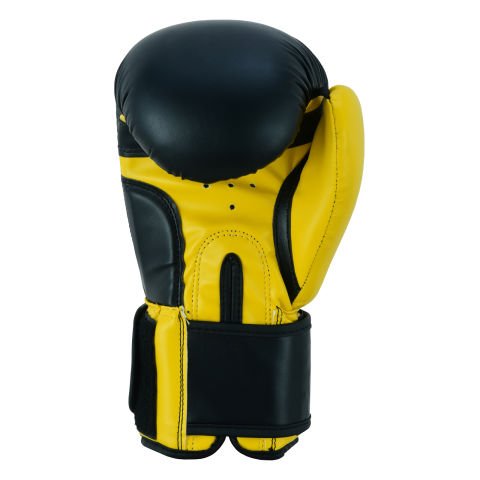 ASPIDEX Guantoni da Boxe Muay Thai - Nero | Giallo-1