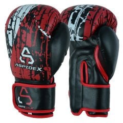 ASPIDEX Guantoni da Boxe Muay Thai - Rosso | Bianco