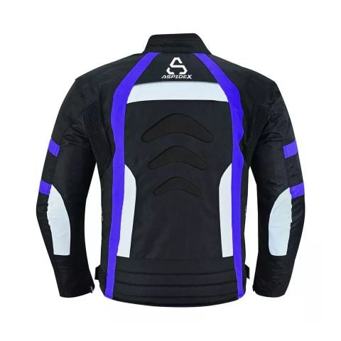 Giubbotto Moto Estivo Uomo Tessuto Tecnico Aspidex Safola Air | Nero - Blu