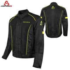 GIACCA LEXA AND SUPER ESTIVA: Giacca Moto Estiva Uomo con Protezioni CE e Membrana Traspirante | Nero Giallo