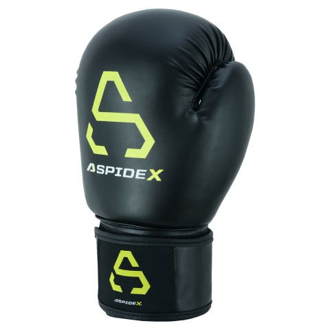 ASPIDEX Guantoni da Boxe Muay Thai - Nero | Giallo Chiaro