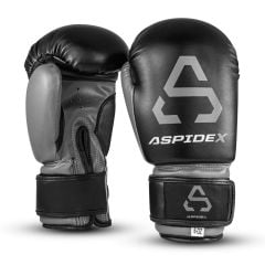 ASPIDEX Guantoni da Boxe Muay Thai - Nero | Grigio Scuro