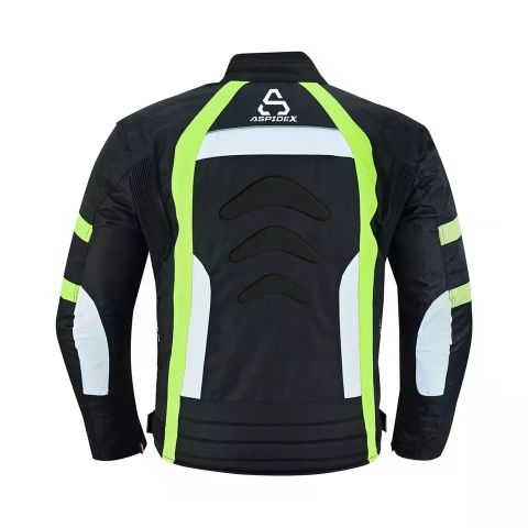 Giubbotto Moto Estivo Uomo Tessuto Tecnico Aspidex Safola Air | Nero - Giallo Fluo