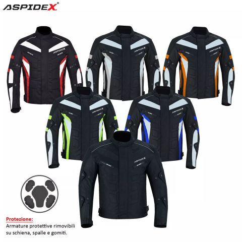 Giubbotto Moto Estivo Uomo Tessuto Tecnico Aspidex Safola Air | Nero - Giallo Fluo