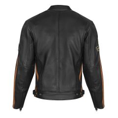 Giacca da moto in pelle vintage | Protezioni CE-UOMO -Nero