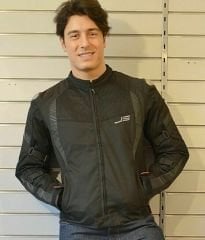 GIACCA MOTO ESTIVA JS WOODY DA UOMO TRAFORATO E IMPERMEABILE CON PROTEZIONI CE