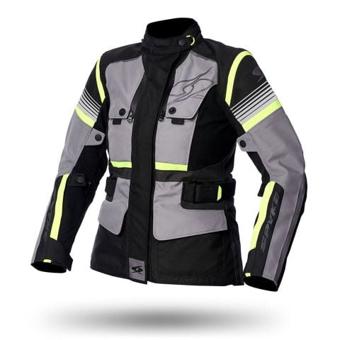 Giubbotto Moto Tessuto Spyke EQUATOR Dry Tecno Grigio Donna | Nero Giallo Fluo