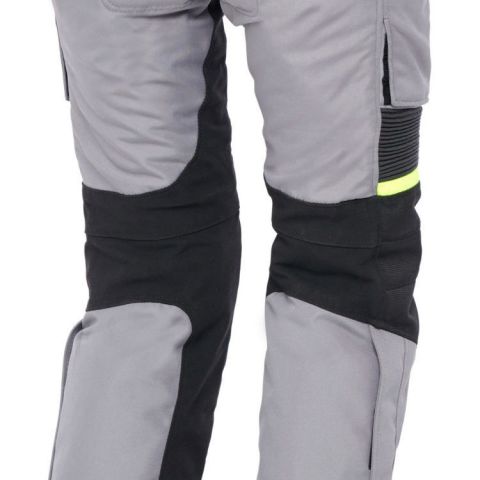 Pantaloni Moto Donna In Tessuto Spyke EQUATOR Dry Tecno Pants Lady Grigio Nero Giallo Fluo