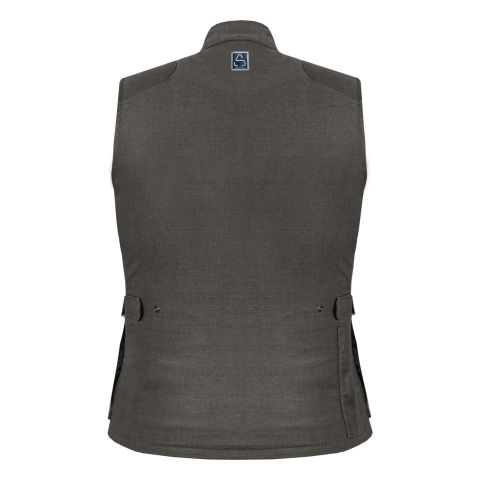 GILET MOTO UOMO IN COTONE MULTITASCA FODERATO IN RETE - Protezioni Incluse Gratis | MARONE