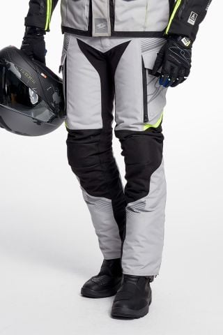 Pantaloni Moto Donna In Tessuto Spyke EQUATOR Dry Tecno Pants Uomo Grigio Nero Giallo Fluo
