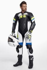Tuta Moto Intera In Pelle Bovino Spyke Estoril Nero