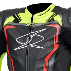 TUTA MOTO INTERA IN PELLE SPYKE ASSEN NERO