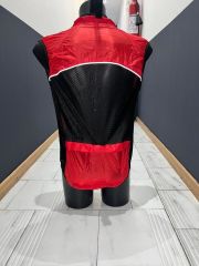 Gilet da ciclismo rosso senza maniche ventilato con zip intera da uomo L