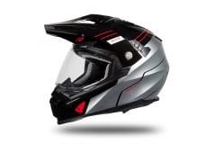 Casco Da Moto Cross UFO AIRES HE178 | Nero Grigio