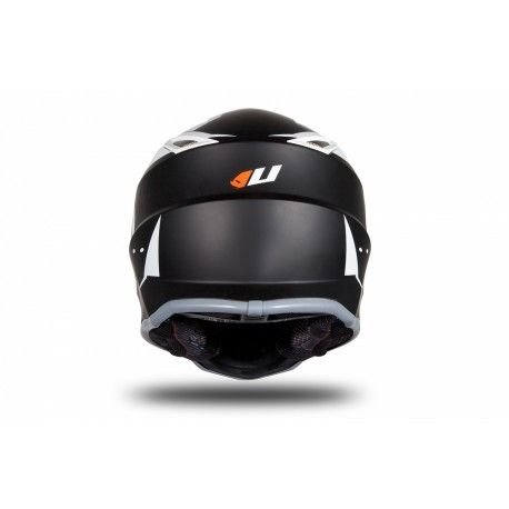 Casco Da Moto Cross UFO BOY HE192 | Nero Bianco Arancione