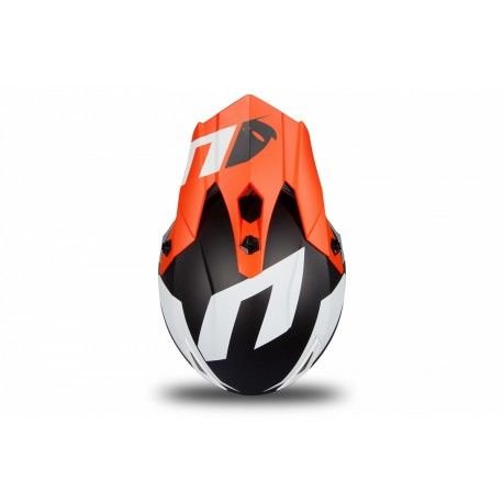 Casco Da Moto Cross UFO BOY HE192 | Nero Bianco Arancione