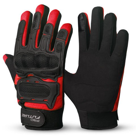 Guanti Moto in Tessuto Spartan Gloves | ROSSO-NERO