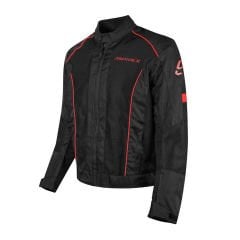 GIACCA LEXA AND SUPER ESTIVA: Giacca Moto Estiva Uomo con Protezioni CE e Membrana Traspirante | Nero Rosso