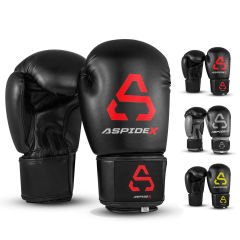 ASPIDEX Guantoni da Boxe Muay Thai - Nero | Rosso