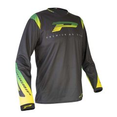 MAGLIA MOTO CROSS ENDURO ATV MTB PROGROP Maglia 7015 Grigio Scuro/Verde Fluo
